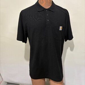 Carhartt M Black Cotton Blend Short-Sleeve Polo Shirt